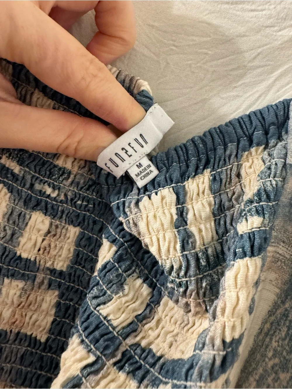 fun 2 fun Blue and Cream Plaid Midi Dress